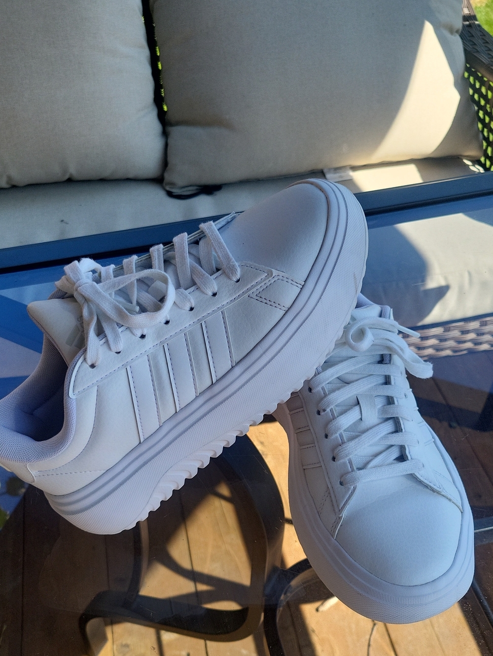 adidas White Platform Sneakers